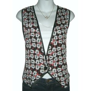 Vintage 90s Satin Disney Mickey Mouse Vest Pop Art Retro Kawaii Cute Kidcore y2k